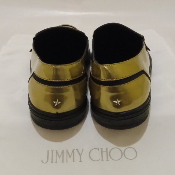 Jimmy Choo Metallic Gold Patent Leather Grove Slip-On - EU44 US11 - Picture 7 of 10